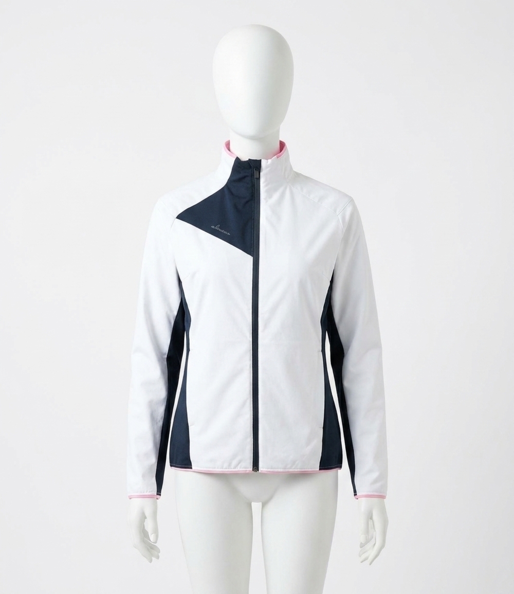 NEW ABACUS SPORTSWEAR US ardfin softshell mock neck jacket in white navy